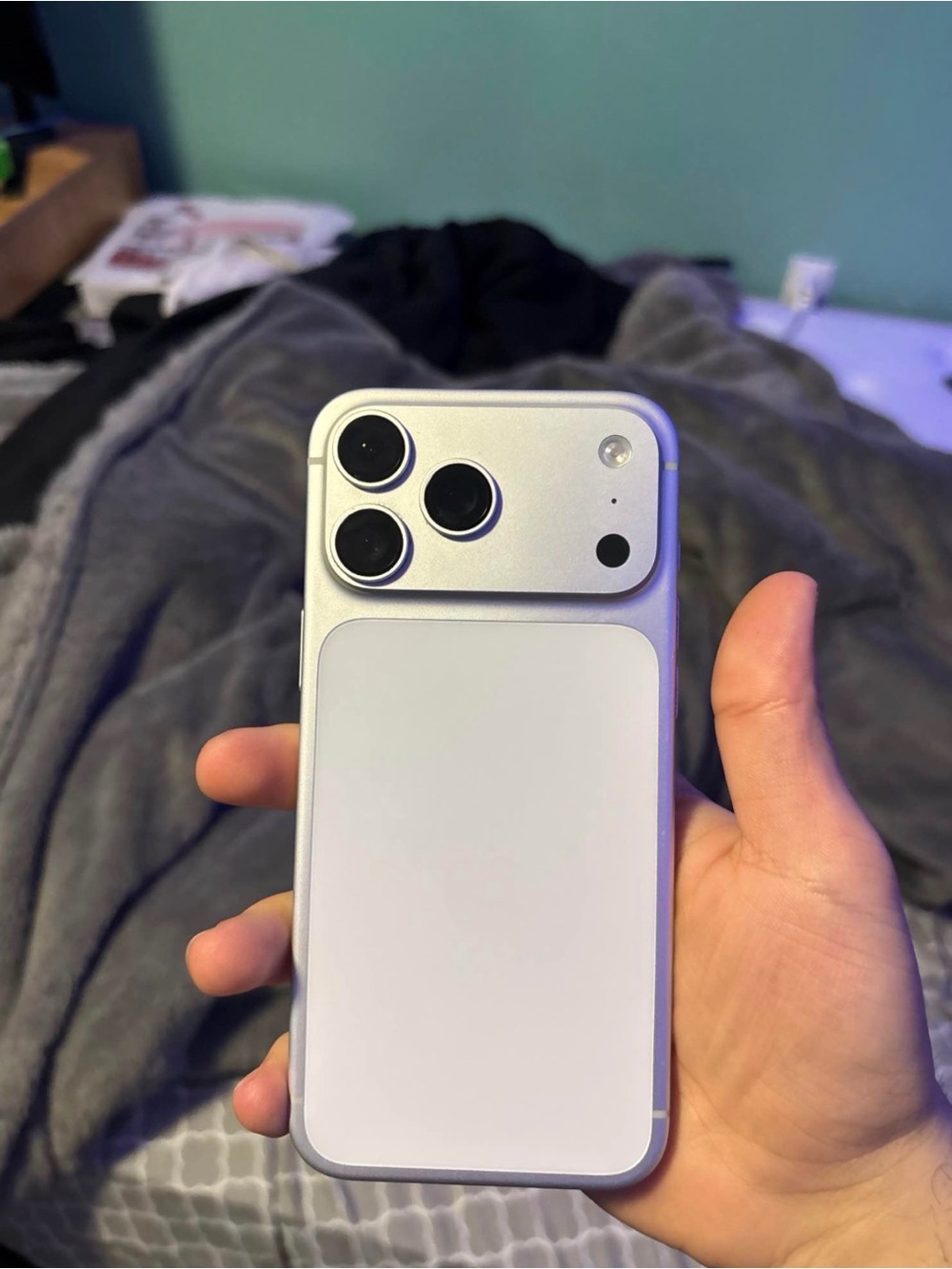 Apple Silver Smartphone with White Back Panel
